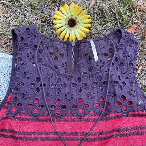 🌺 FREE PEOPLE; Sleeveless Brown/Red Top Fits S/M! - Picture 2 of 7